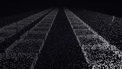 Solar farm panel rows grassland monochrome white point cloud asset survey scan 스톡 동영상 343121083