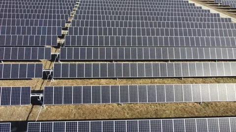 Solar Farm Pull Back Stock Footage 272179888