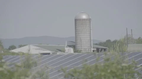 Solar farm silo Stock Footage 290938473