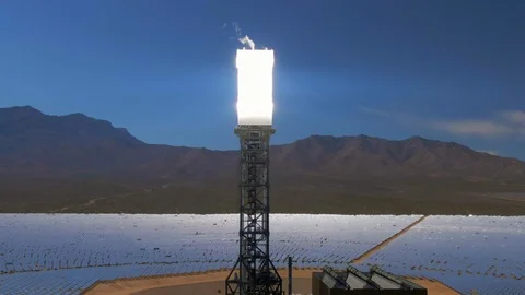 Solar Farm Tower Stock Footage 107281030