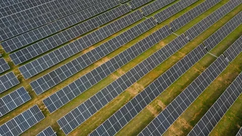 Solar Field Drone View 스톡 동영상 287738169