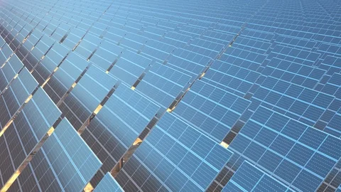 Solar field flyover 3d animation Stock Footage 102261425