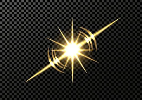 Solar flare, star. Light effect. On a transparent background. illustration Stock Illustration