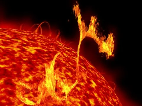 Solar flares Illustrazione stock