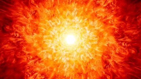 Solar Flaring Fire Energy Explosion Effect 库存插图