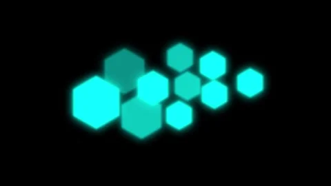 Solar flash light with a blue hexagon pattern and an alpha channel background Stock Footage 316971571