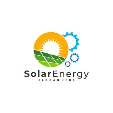 Solar Gear logo vector template, Creative Solar panel energy logo design conc Stock Illustration