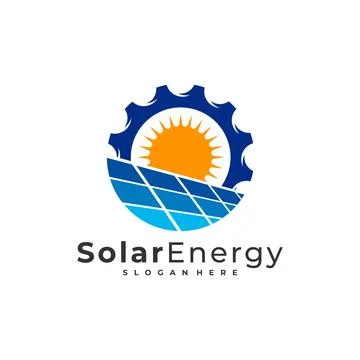 Solar Gear logo vector template, Creative Solar panel energy logo design conc Stock Illustration