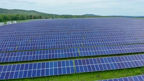 Solar generation by converting sunlight into electricity. The using of solar Stock Footage 156038624