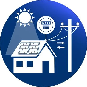 Solar Grid tie system Stock-Illustration