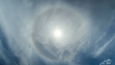 Solar halo of clouds. Full HD Stock Footage 96166451