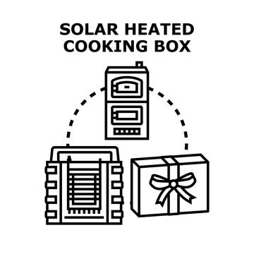 Solar heated cooking box concept vector illustration Stock Illustration