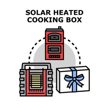 Solar heated cooking box concept vector illustration 库存插图