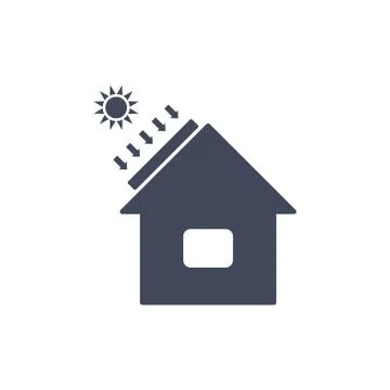 Solar Heater Icon Vector flat design style Stock Illustration