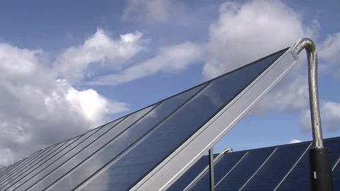 Solar heating panelt Stock Footage 76427647
