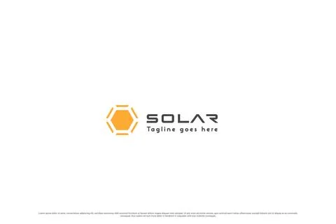 Solar hexagon sun shape abstract logo design illustration. Illustrazione stock