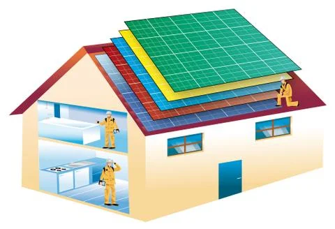 Solar house Stock Illustration