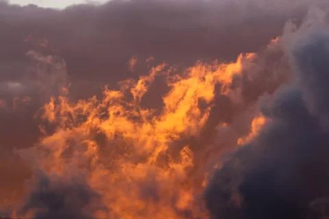 Solar illumination in the clouds. Stock Photos