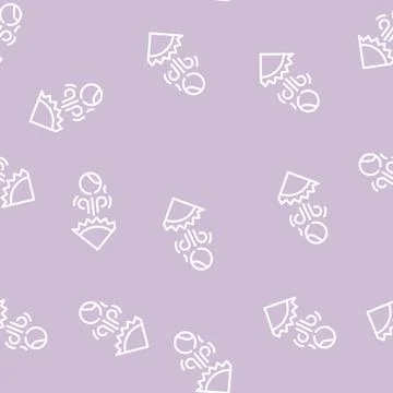 Solar influence on earth line vector seamless pattern Stock Illustration