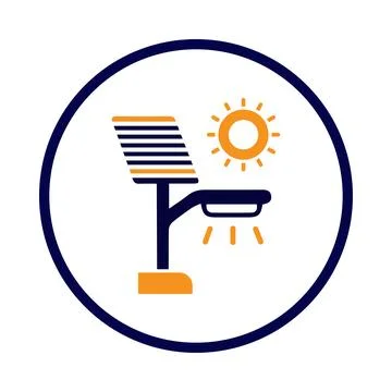 Solar lamp, light, solar, panel, road lamp, road side solar lamp icon Stock Illustration