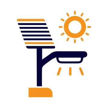 Solar lamp, light, solar, panel, road lamp, road side solar lamp icon Stock Illustration