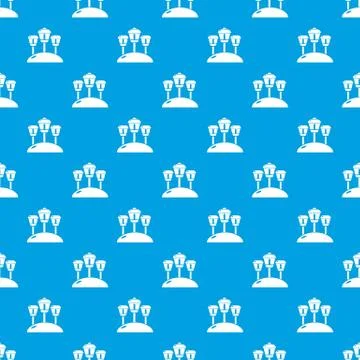 Solar lamps garden light pattern vector seamless blue Illustrazione stock