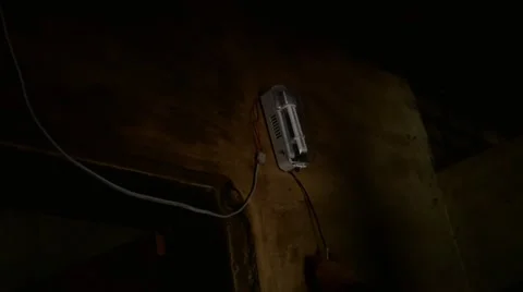 Solar light turning on and off on the wall Stock Footage 60223909