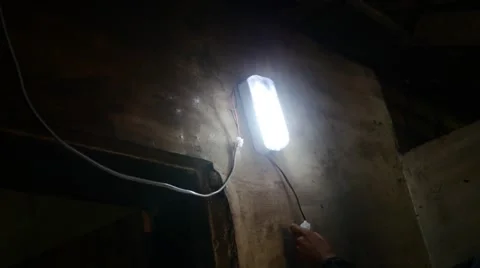 Solar light on the wall of poor house Stock Footage 60222374