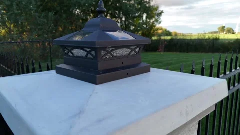 Solar Lights on Fence Stock-Footage 320022157