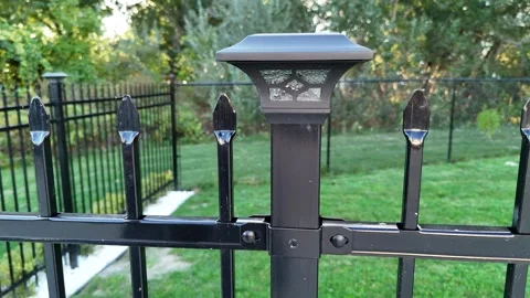 Solar Lights on Fence Stock-Footage 320022234