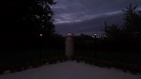 Solar Lights on Fence Stock-Footage 320060800