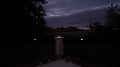 Solar Lights on Fence Stock-Footage 320060801