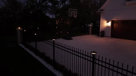 Solar Lights on Fence Stock-Footage 320060805