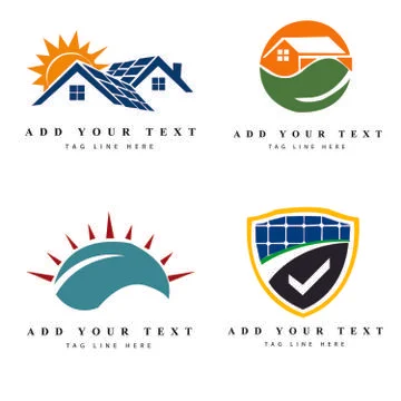 Solar logo Design Pack Illustrazione stock