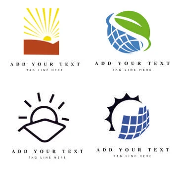 Solar logo pack Illustrazione stock