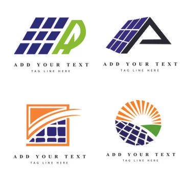 Solar logo pack Illustrazione stock