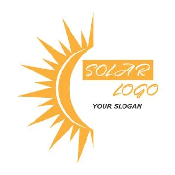 Solar logo. Vector illustration for a logo, template, or label. Stock Illustration
