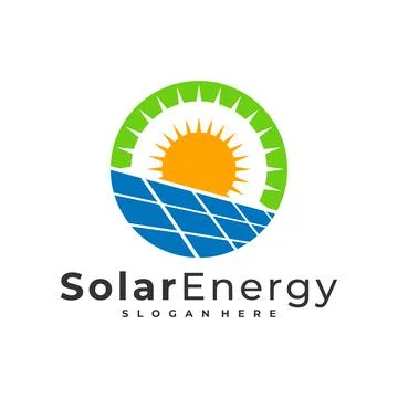 Solar logo vector template, Creative Sun energy logo design concepts Stock Illustration