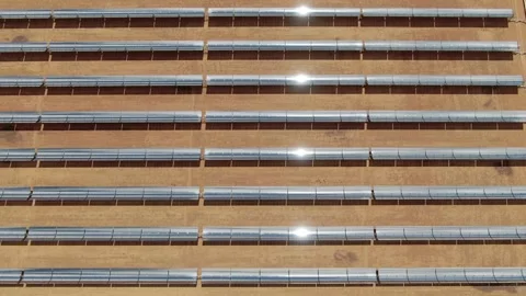 Solar Mirror Pattern Aerial Top View Noor Ouarzazate Morocco Stock Footage 331975324