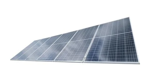 Solar module panels isolated on white background with clipping path. Environm Stock-Illustration