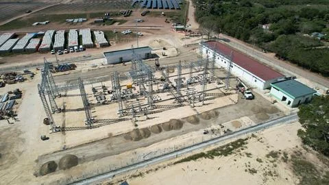 Solar modules in pv plant. Stock Photos