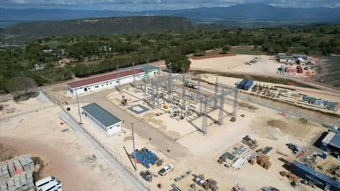 Solar modules in pv plant. Stock Photos