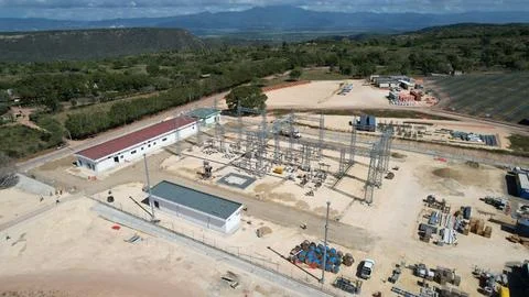 Solar modules in pv plant. Stock Photos