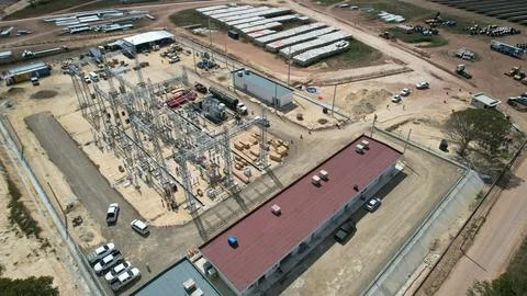 Solar modules in pv plant. Stock Photos