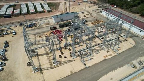 Solar modules in pv plant. Stock Photos