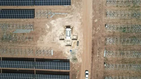 Solar modules in pv plant. Stock Photos