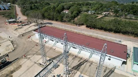 Solar modules in pv plant. Stock Photos
