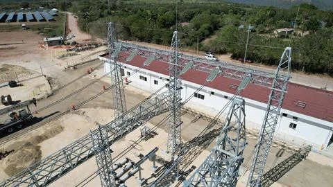 Solar modules in pv plant. Stock Photos