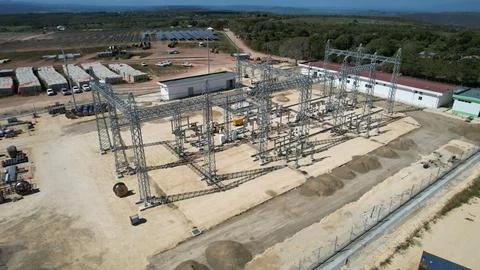 Solar modules in pv plant. Stock Photos