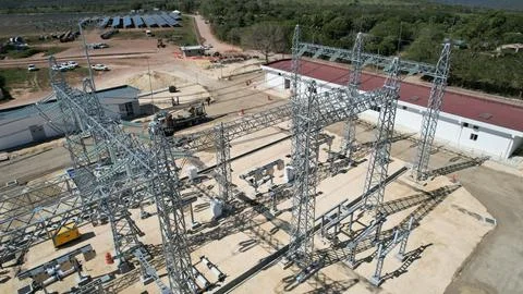 Solar modules in pv plant. Stock Photos